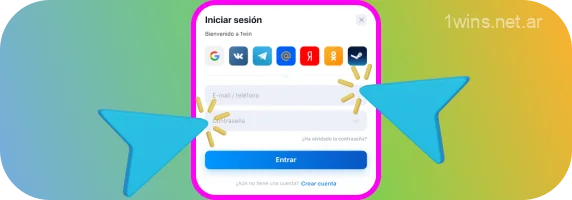 Ingrese su dirección de correo electrónico o número de teléfono móvil y contraseña para iniciar sesión en su cuenta 1win