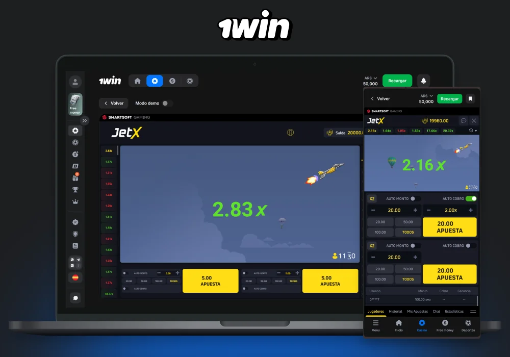 1win JetX en Argentina te permite apostar con dinero real, con pagos inmediatos y un bono de bienvenida de hasta el 500 %