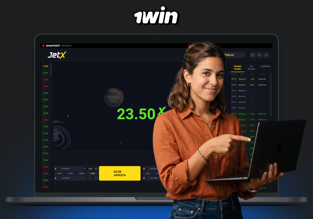 1win JetX, de Smartsoft Gaming, es un juego de tipo crash con un RTP del 97 % y apuestas a partir de 100 ARS