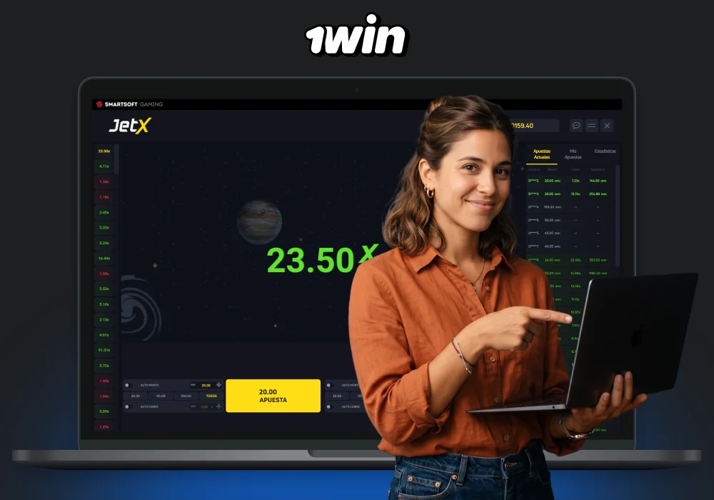 1win JetX, de Smartsoft Gaming, es un juego de tipo crash con un RTP del 97 % y apuestas a partir de 100 ARS