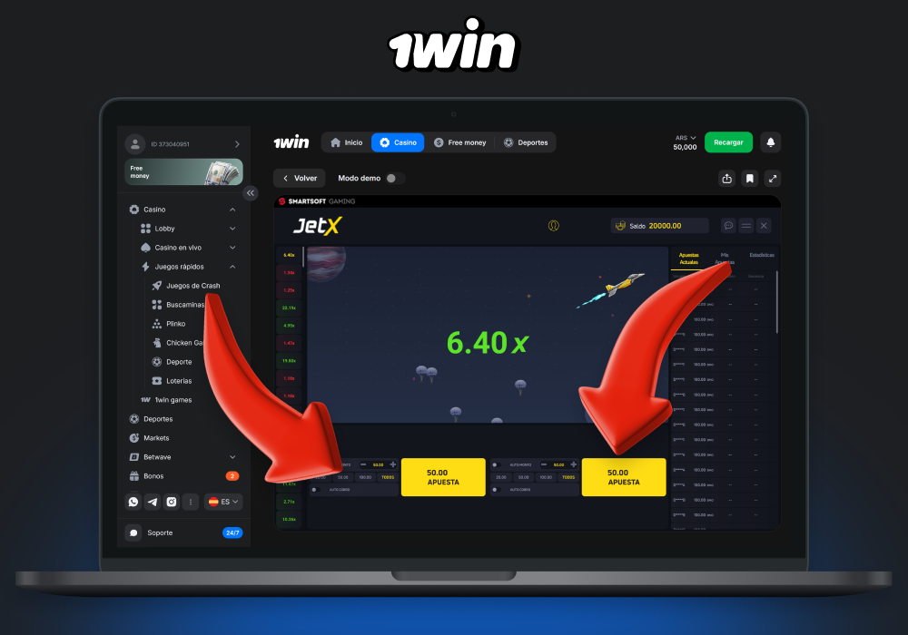 Para empezar a jugar a JetX en 1win, regístrate, realiza un depósito y haz una apuesta