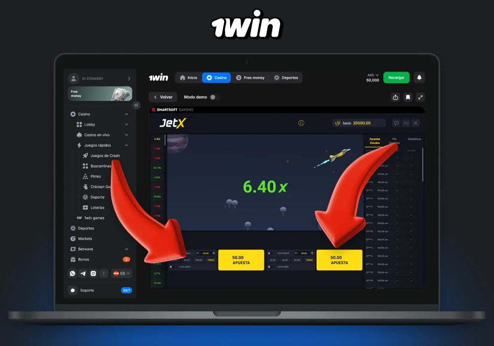 Para empezar a jugar a JetX en 1win, regístrate, realiza un depósito y haz una apuesta