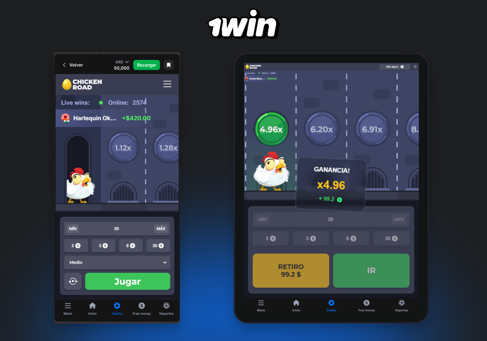 El juego Chicken Road está disponible en la aplicación 1win para Android e iOS