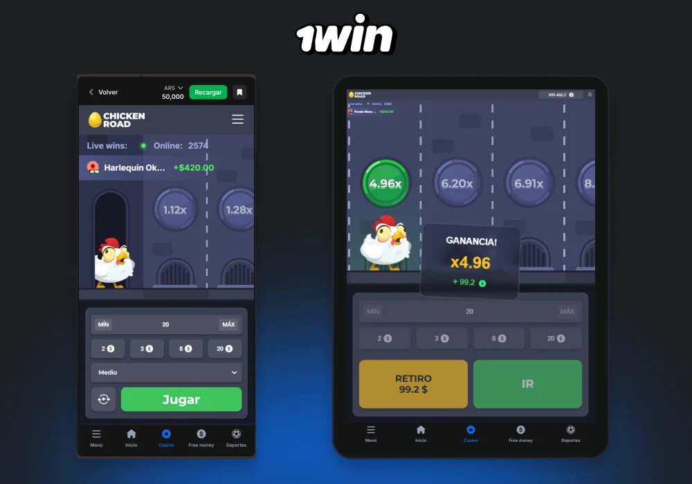 El juego Chicken Road está disponible en la aplicación 1win para Android e iOS