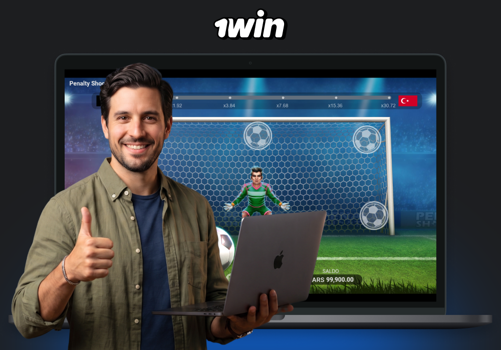 1win Penalty Shoot Out de Evoplay es un juego de fútbol instantáneo en el que el jugador debe anotar penaltis