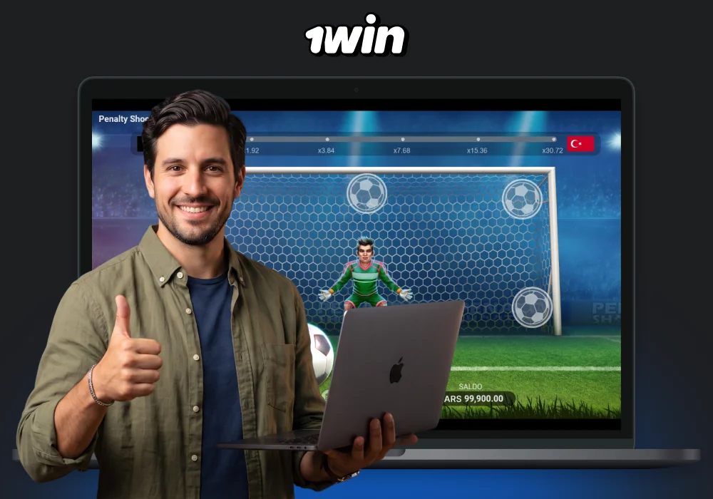 1win Penalty Shoot Out de Evoplay es un juego de fútbol instantáneo en el que el jugador debe anotar penaltis
