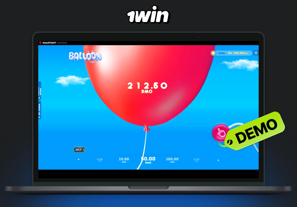 El modo de demostración de Balloon 1win te permite practicar y familiarizarte con el juego de forma gratuita y sin riesgos