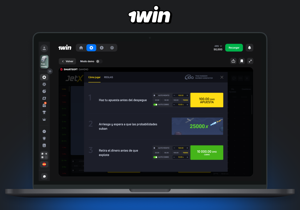 En 1win JetX, el jugador debe retirar sus ganancias antes de que el avión explote, mientras el multiplicador sigue aumentando
